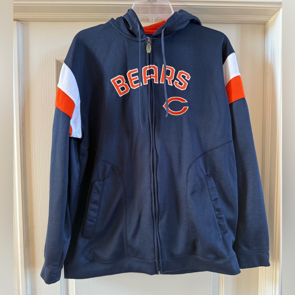 Chicago Bears NFL Reebok Zip Front Hooded Jacket Sz Small S Men’s